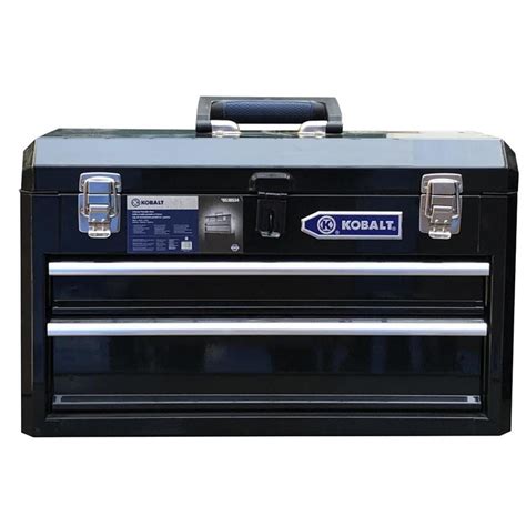 kobalt portable 20.6-in black steel lockable tool box|kobalt 20.6 tool box.